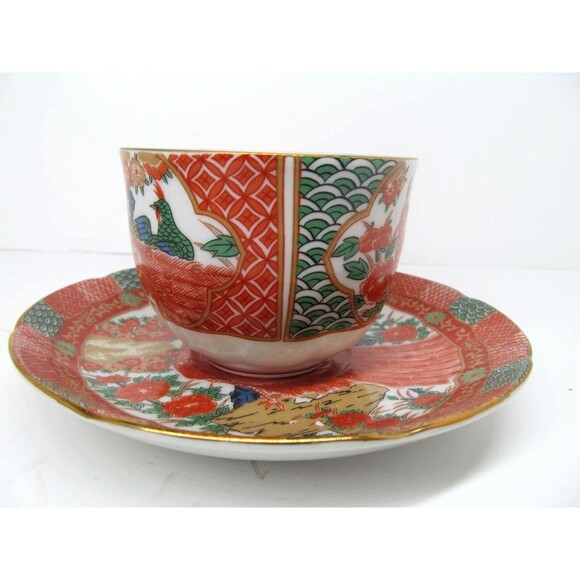 Arita Imari Peacock Cup And Saucer In Very Good Condition - Picture 5 of 11